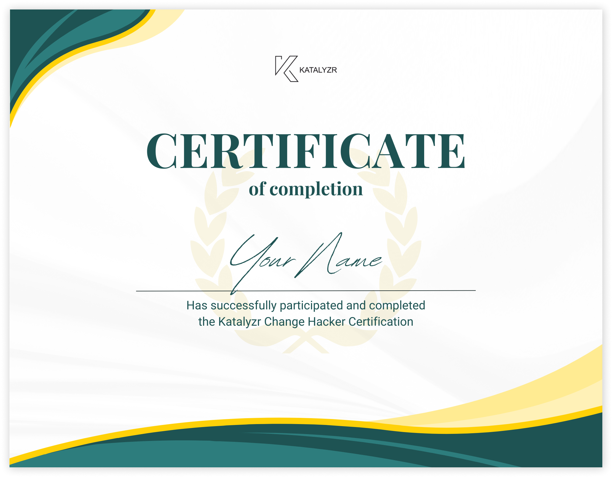Kataylzr Change Hacker Certification. (Blank) 1